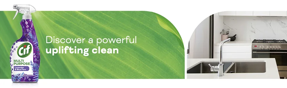 Cif Lavender & Blue Fern Multipurpose Cleaner Spray eliminates 99.9% of bacteria & viruses all purpose cleaner 6x 750 ml - product information 1