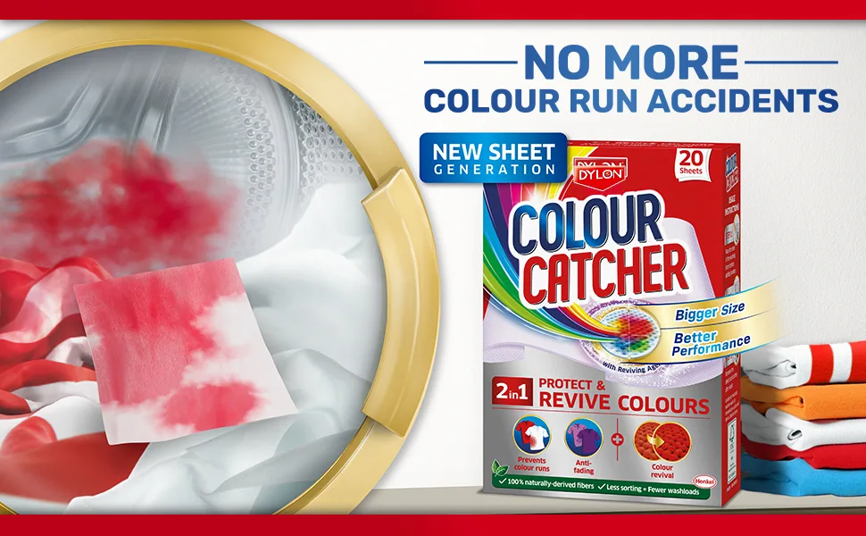 Colour Catcher Premium 2in1 Protect & Revive Laundry Sheets Prevents Colour Run Accidents and Revives Colours - 20 Sheets Unscented 1 count (Pack of 20) - No more accidents