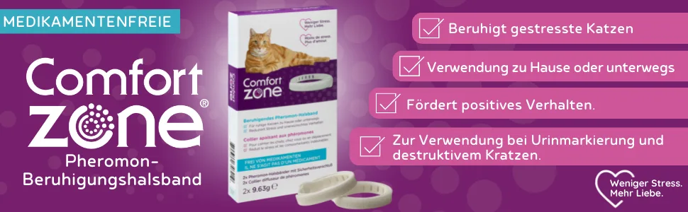 Pheromone Calming Collar for Cats Helps Them Feel Safe and Satisfied Be Calm and Reduce Stress Anxiety and Unwanted Behavior Pack with a Collar Pack with one collar - CZ Banner - DE