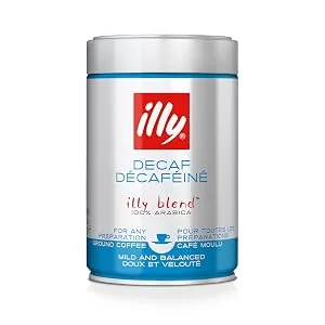 illy Coffee Decaffeinated Ground Coffee Medium Roast 100% Arabica Coffee 250g (Pack of 2) - illy