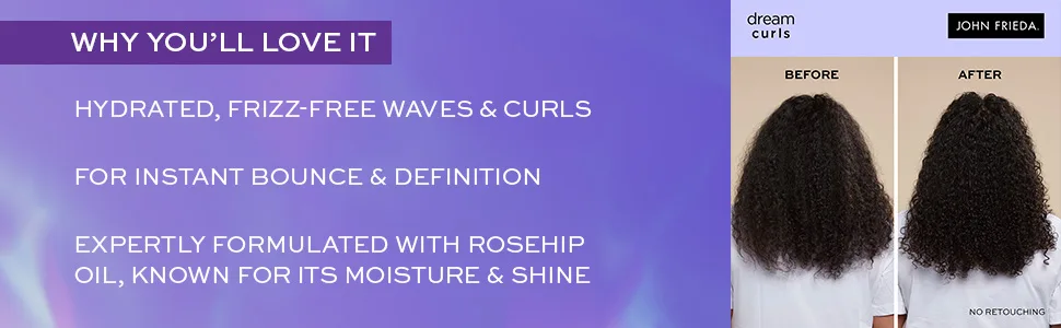 John Frieda Frizz Ease Dream Curls Reviver With Heat Protection Mousse 200 ml (Pack Of 1) - John Frieda Dream Curls range benefits - for bounce & definition