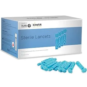 Kinetik Wellbeing Sterile Lancets (Pack of 300) In Association with St John Ambulance Lancets Available on Prescription - test strips