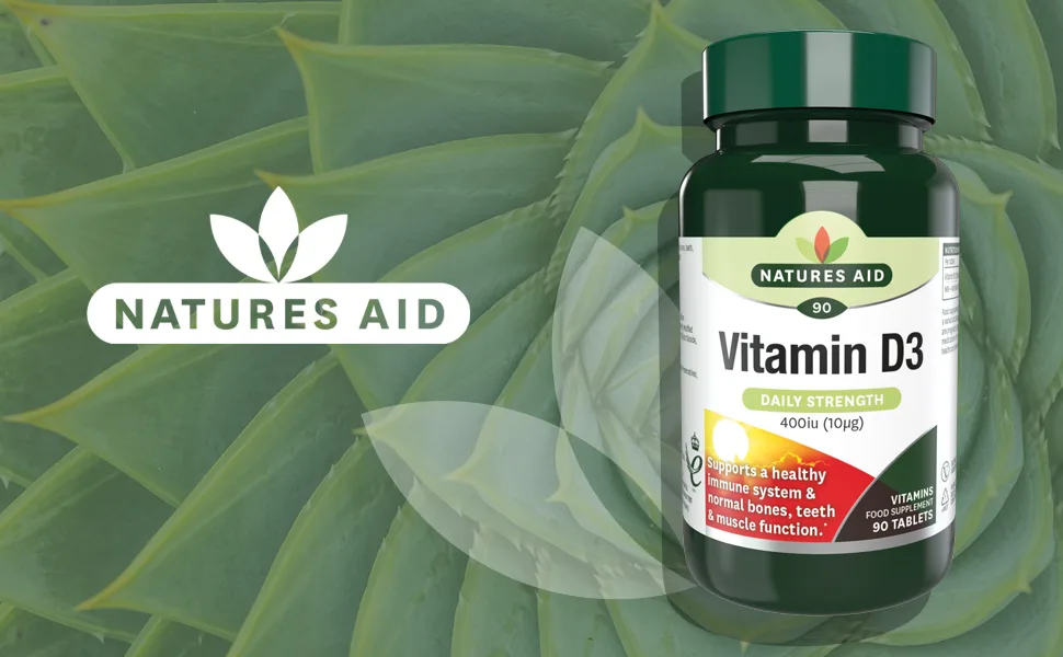 Natures Aid Vitamin D 10ug - Pack of 90 Tablets - Vitamin D 400iu