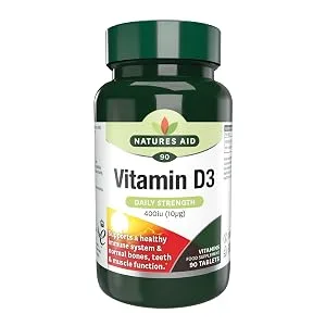 Natures Aid Vitamin D 10ug - Pack of 90 Tablets - Vitamin D 400iu