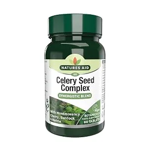 Natures Aid Celery Seed Complex With Montmorency Cherry Nettle & Burdock Vegan Tablets 60 Count (Pack of 1) - Natures Aid Celery Seed Complex