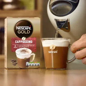 Nescaf Gold Cappuccino Sachets 12 Cups (Pack of 3) - Making a cappuccino coffee