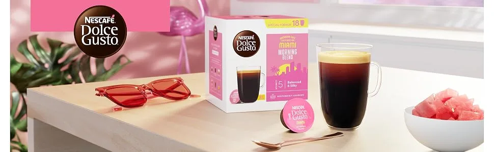NESCAFE Dolce Gusto | Miami Morning Blend | 18 capsules | 3 Packs | 54 Cups - Miami