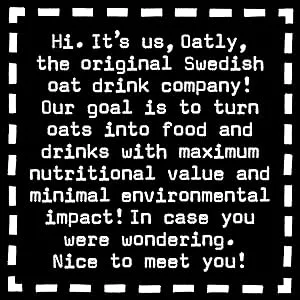 Oatly Whole Oat Drink 1 Litre (Pack of 6) - oatly