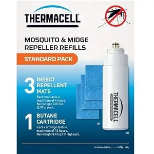 Thermacell Midge and Mosquito Protector Standard Refill Pack Compatible All Thermacell Fuel Powered protectors Mega Mats and Gas Single - product information 2
