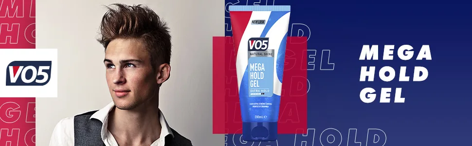 Vo5 Mega Hold 24 hour control Styling Gel for controlled natural hairstyles 200 ml Pack of 3 200 ml (Pack of 3) - Mega Hold Gel