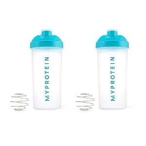 MY PROTEIN Myprotein Unisex's Shaker Bottle (Pack of 2) Blue/Clear 600 ml - product information 1