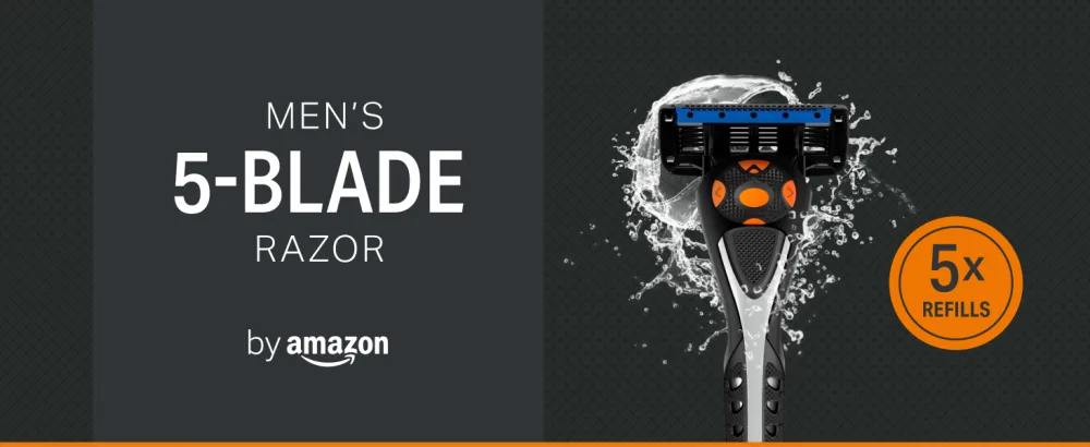by Amazon Male 5 blade men's razor with 5 Count refill 6 count (Pack of 1) Razor &amp 6 blades - product information 1