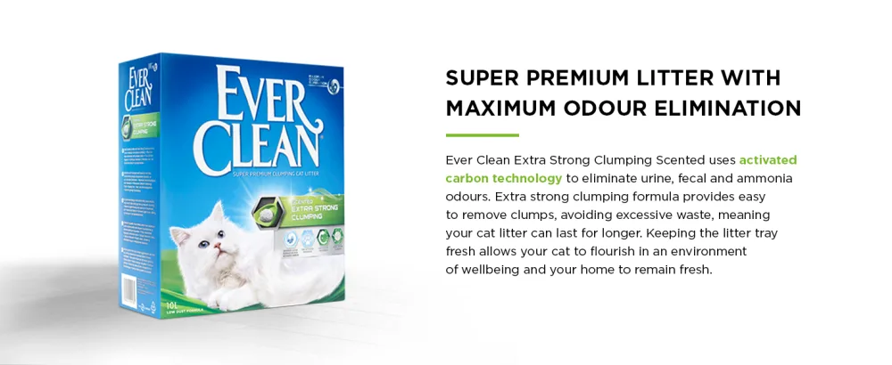 Ever Clean Clumping Cat Litter Extra Strong Clumping Cat Litter Scented for Long-lasting freshness 10L Scented 10000 ml (Pack of 1) - Ever Clean Extra Strong Clumping Scented