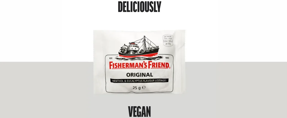 Fisherman's Friend Original Extra Strong Menthol & Eucalyptus Lozenges Pack of 8 (25 g) 25 g (Pack of 8) - deliciously vegan