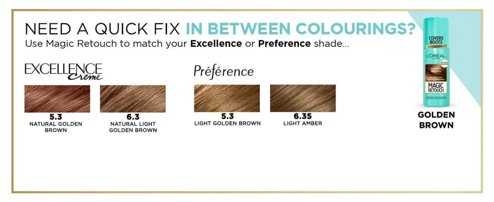 L'Or al Magic Retouch Instant Root Concealer Spray Ideal for Touching Up Grey Root Regrowth 75 ml Colour: Dark Iced Brown DARK ICED BROWN 1 count (Pack of 1) - product information 10