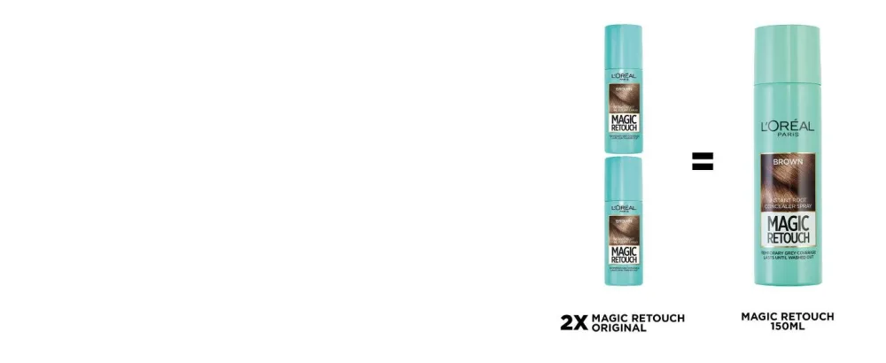 L'Or al Magic Retouch Instant Root Concealer Spray Ideal for Touching Up Grey Root Regrowth Colour: Brown 150ml BROWN 150ML 1 count (Pack of 1) - brown