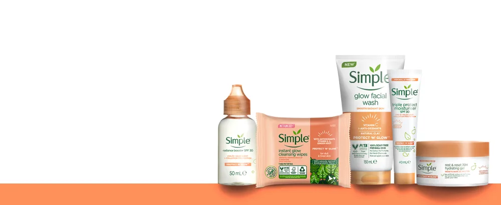 Simple Protect N Glow Instant Glow Biodegradable Wipes dermatologically tested for sensitive skin 20 wipes 20 count (Pack of 1) - Add Simple Protect