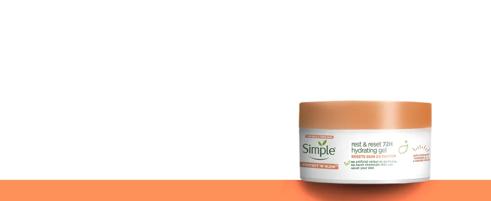 Simple Protect N Glow Instant Glow Biodegradable Wipes dermatologically tested for sensitive skin 20 wipes 20 count (Pack of 1) - Simple Rest & Reset 72h Hydrating Gel boosts the skin