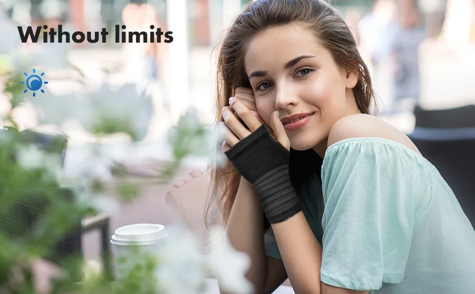 ACWOO Wrist Brace 2 Pack Elastic Wrist Support with Strap Adjustable Wrist Compression Relieves Wrist Pain Tendonitis Sports Use for Men and Women Right & Left (Black) - Wrist Brace