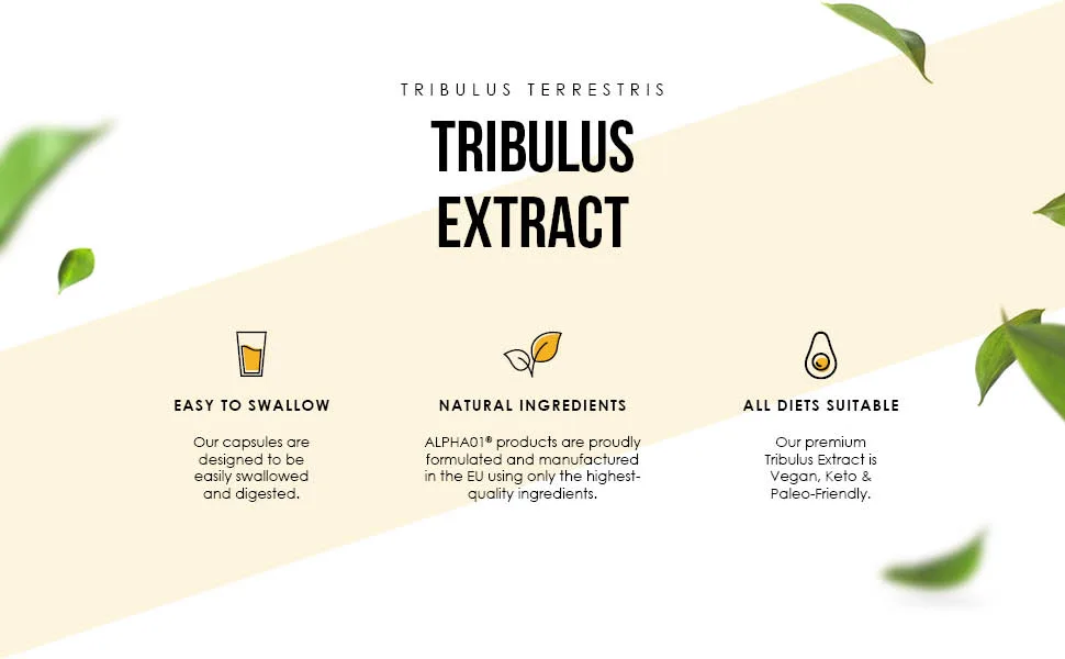 Organic Tribulus 1500mg - 60 Capsules by Alpha01 1 count (Pack of 60) - B09886BY11 - Tribulus Extract 60