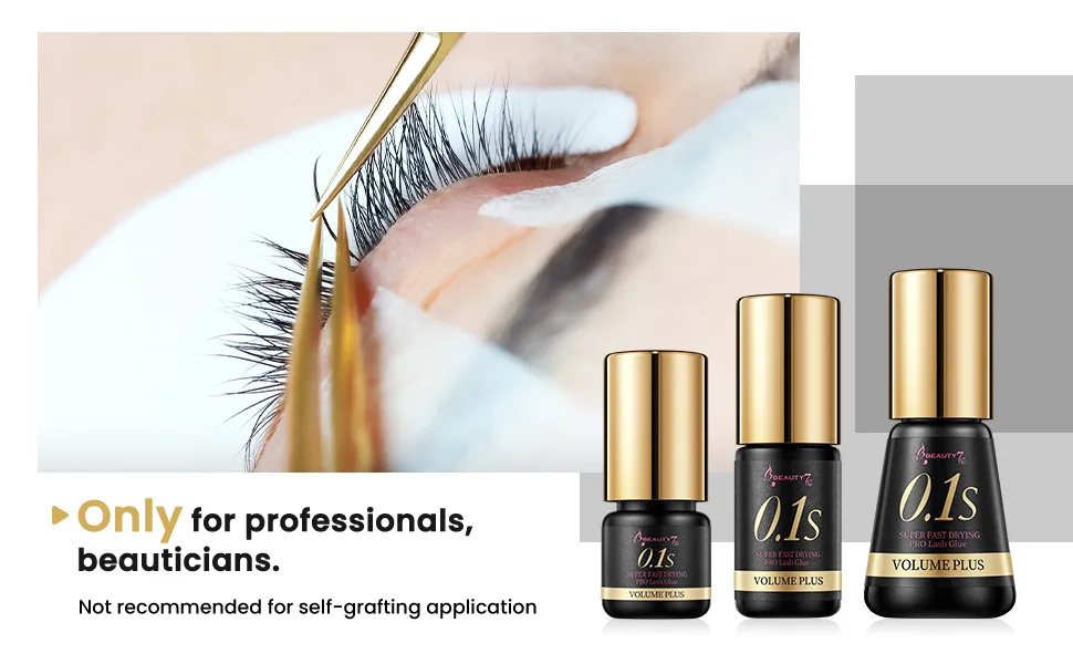 Volume Plus 0.1s Fast Drying Retention 8 WEEKS Eyelash Black Glue Eyelash Extension Glue Individual Lash Extensions for Professionals Used 2ml 2 ml (Pack of 1) - product information 4