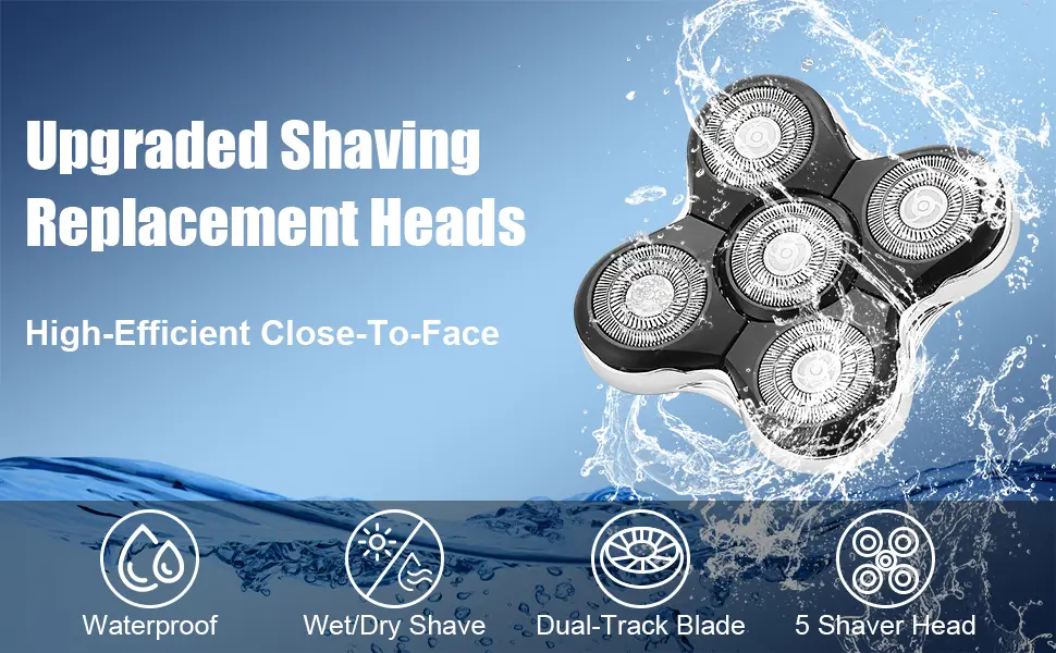 Shaver Replacment Heads Compatible with Balder RX5 Head Shaver (2 Count) - product information 2