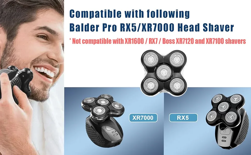 Shaver Replacment Heads Compatible with Balder RX5 Head Shaver (3 Count) - product information 6