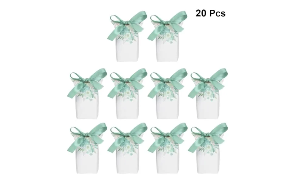 BUTIFULSIC Peppermints Candy 20pcs Wedding Candy Case Wedding Supplies Paper Happy Candy 1 count (Pack of 1) Green - product information 1