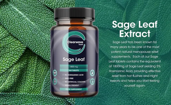 Sage Tablets - 120 Pack - High Strength Sage Leaf Tablets - Menopause Support - 4 Month Supply - Vegan - Made in The UK - Sage Tablets