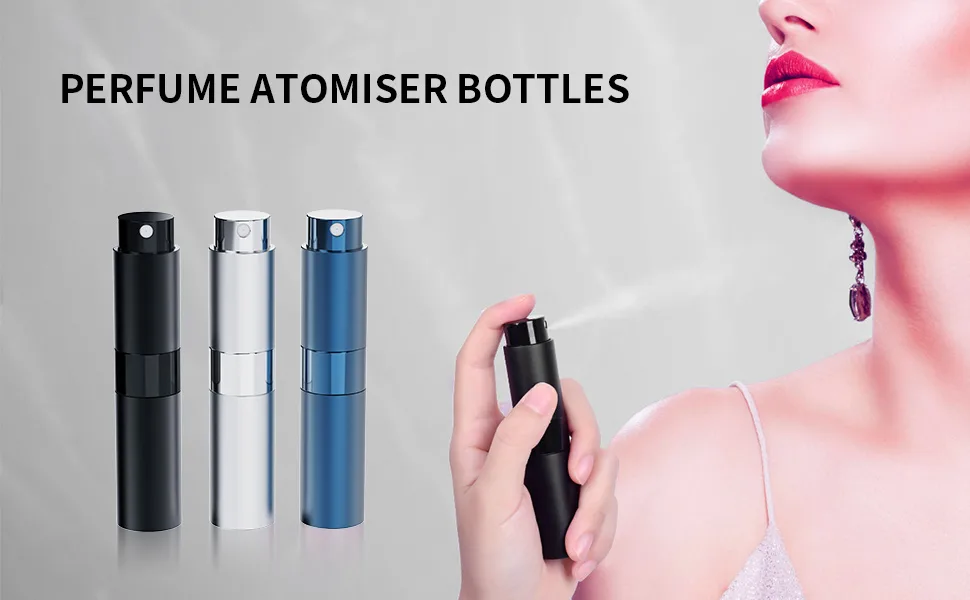 Darbermu 8ML Travel Perfume Atomiser Bottles 3 PCS Mini Portable Perfume Atomiser Refillable Spray Bottles Aftershave Atomiser Empty Travel Bottles with Funnel and Refill Pump for Travel Vacation Blue - travel bottle