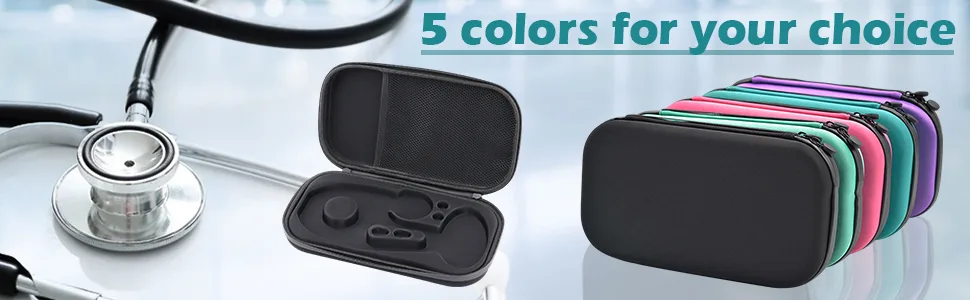 EVA Hard Stethoscope Case Stethoscope Storage Box Multi-Function EVA Carry Storage Organizer Box Bag with Extra Mesh Pockets for Small Accessories Device NOT Included(Green) - Hard Case Storage Box for Stethoscope