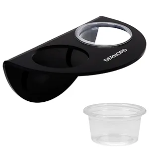 DERNORD Crested Gecko Feeding Ledge with 6 Pack Water Bowl Reptile Vivarium Strong Magnetic Food Dish for Lizard Bearded Dragon Black Black Feeding Ledge - water dispenser mealworms bearded dragon accessories plastic bowl plastic cup