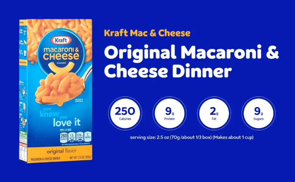 Giftoluxe Kraft Original Macaroni & Cheese 3-Pack 206grams Each | Mac and Cheese Instant Food | American Food (3 pack) - Kraft original macaroni and cheese dinner