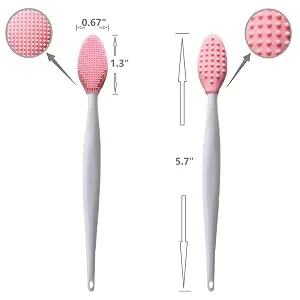 5pack Dog Toothbrush Double-Sided Soft Silicone Gentle Dental Brushes kit with Curved Long Handle Dog toothbrushes Red - dog toothbrush