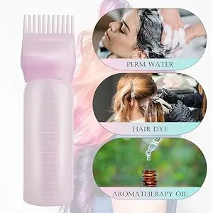 Hbaid Root Comb Applicator Bottle Hair Dye Applicator Brush 2 Pack Applicator Bottle for Hair Root Comb Shampoo Color Applicator Bottle 6 Ounce with Graduated Scale(White) - product information 4