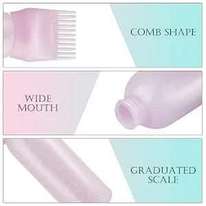 Hbaid Root Comb Applicator Bottle Hair Dye Applicator Brush 2 Pack Applicator Bottle for Hair Root Comb Shampoo Color Applicator Bottle 6 Ounce with Graduated Scale(White) - product information 5