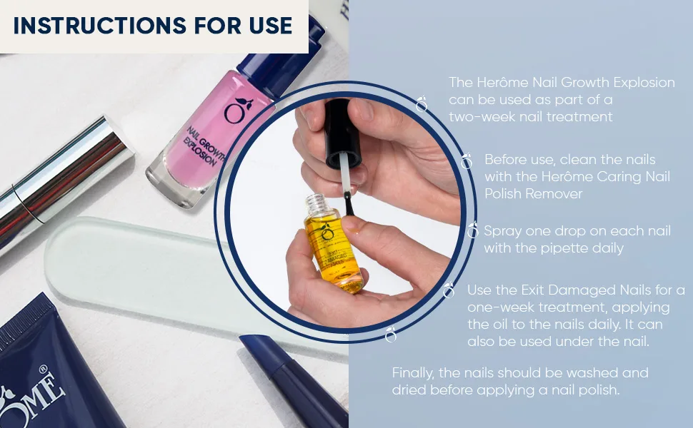 Combi-Pack Herome Exit Damaged Nails & Nail Growth Explosion - restores and improves the condition of the nails & ensures healthy nail growth - 2 * 7ml. - E72523 UK - 3_970x600