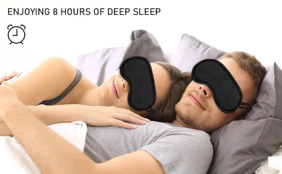 ITME 6 Pack Sleep Eye Mask Shade Cover Sleeping Blindfold for Men & Women Suitable for Lunch Break/Travel/on The Plane/Hotel/Camping Usage ( Black ) 06-pack - blindfolds