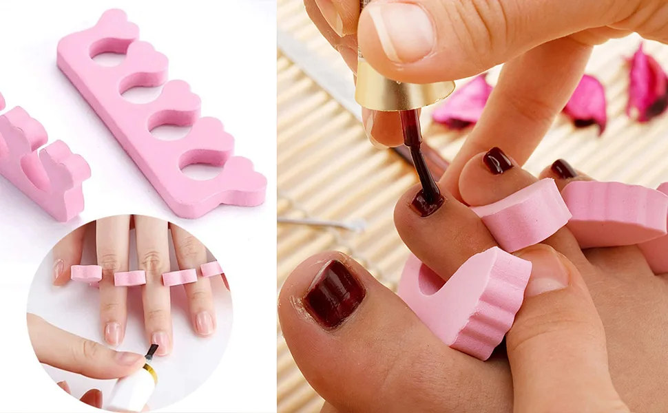 20 PCS Toe Separators Finger Spreader Set Nail Art Soft Foam Sponge Toe Separators Finger Dividers Pedicure Manicure Tools - toe nails