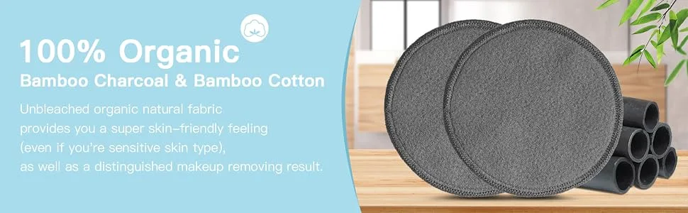 Luxureal Reusable Makeup Remover Pads 20 Packs Washable Bamboo Cotton Pads with Mesh Laundry Bag for All Skin Types - Makeup Remover Pads