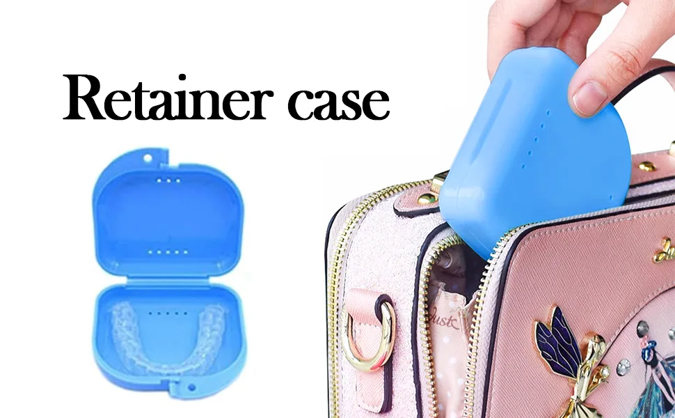 Mebamce 2pcs Breathable Portable Denture Orthodontic Dental Retainer Box False Teeth Storage Container Mouthguard Case for Most retainers Transparent Holder Denture Ear Plugs Ear Buds - 2pcs retainer case