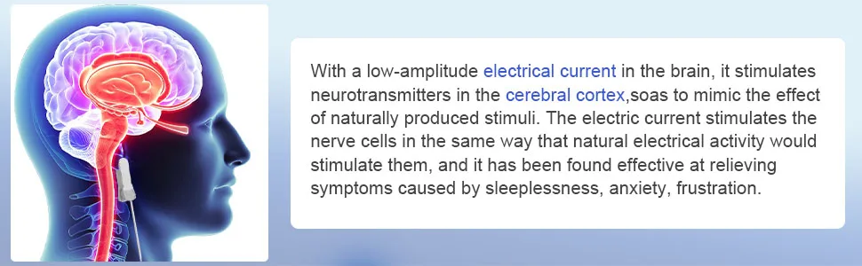 CES Device Stim Device Sleep Instrument Sleep Aid Device with 3 Modes Brain Massage Adjust Heart Rate Relieve Headache Attention Anxiety Relief Items Improve Deep Sleep - Microcurrent Sleep Aid