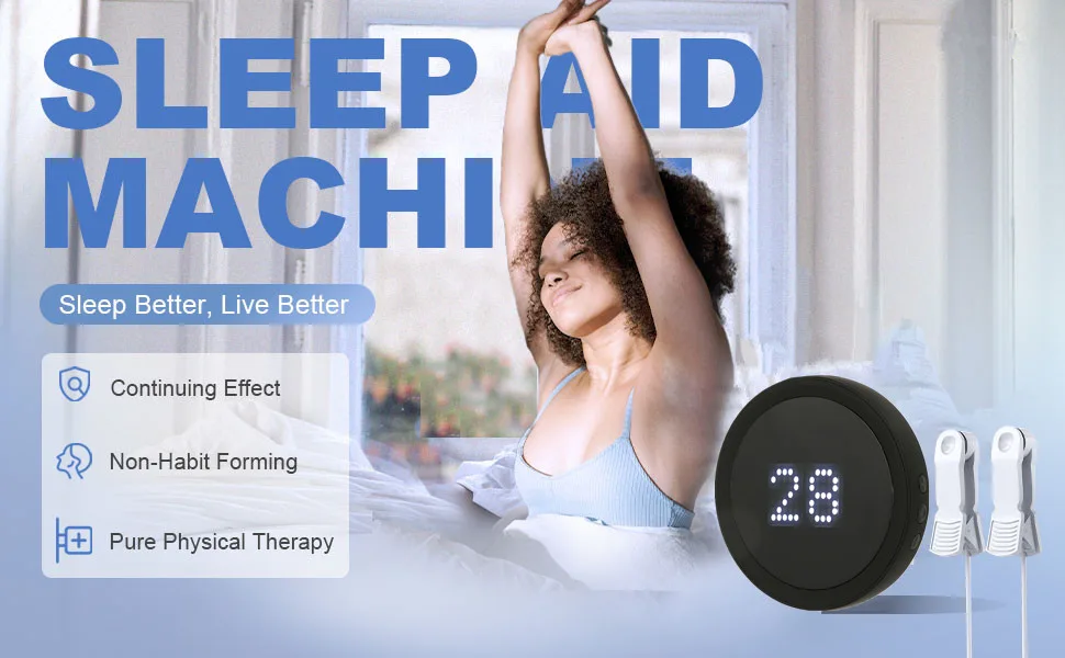 CES Device Stim Device Sleep Instrument Sleep Aid Device with 3 Modes Brain Massage Adjust Heart Rate Relieve Headache Attention Anxiety Relief Items Improve Deep Sleep - Sleep Instrument