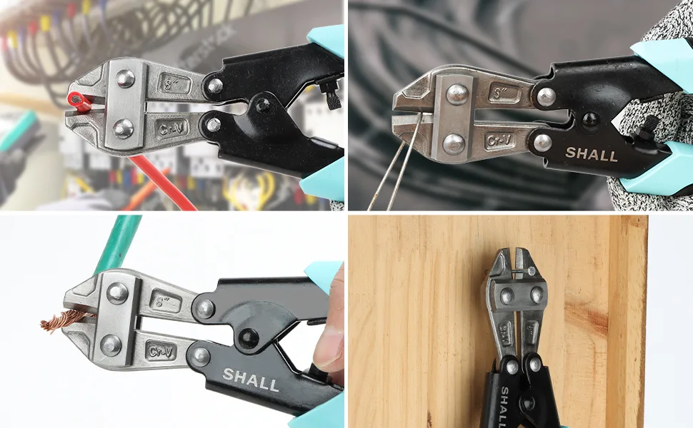 SHALL 3-Piece Bolt Cutter Kit 14" Heavy Duty Bolt Cutter 8" Wire Cutter 8" Wire Rope Cutter Ergonomic Handle Security Lock More Efficient Leverage & Adjustable Opening Carrying Case Included - product information 4