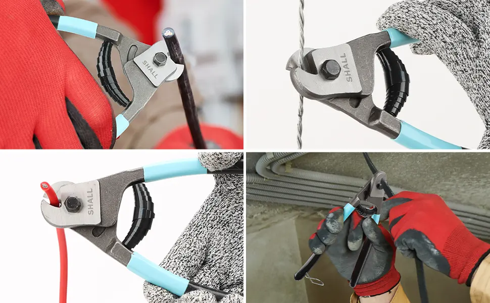 SHALL 3-Piece Bolt Cutter Kit 14" Heavy Duty Bolt Cutter 8" Wire Cutter 8" Wire Rope Cutter Ergonomic Handle Security Lock More Efficient Leverage & Adjustable Opening Carrying Case Included - product information 5