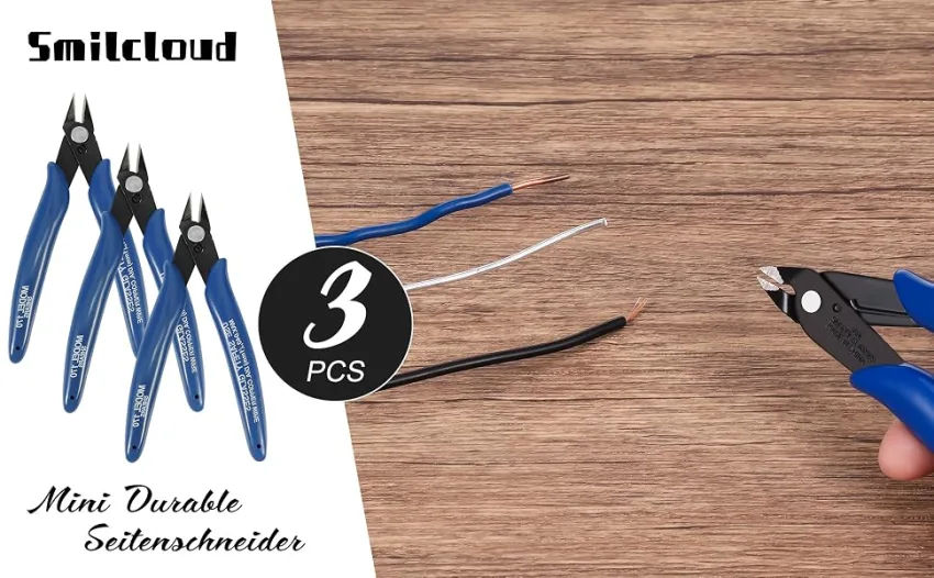 3 Pcs Mini Wire Cutter Electrical Wire Cable Cutter Precision Cutter Pliers with Soft Grip Slip Guards Handles for DIY Craft and Jewelry - Nipper Electrical for Cutting Wire