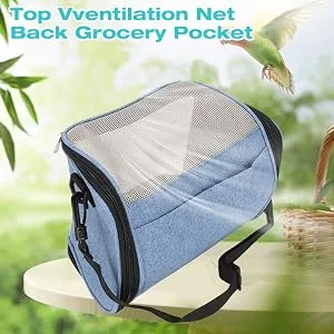 Bird Carrier Bag Bird Parrot Backpack Transparent Portable Lightweight Breathable Parrot Travel Cage for Cockatiels Parakeets Small Bird (Grey) - Bird Carrier Bag