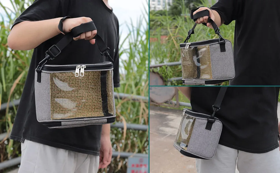 Bird Carrier Bag Bird Parrot Backpack Transparent Portable Lightweight Breathable Parrot Travel Cage for Cockatiels Parakeets Small Bird (Grey) - Bird Carrier Bag
