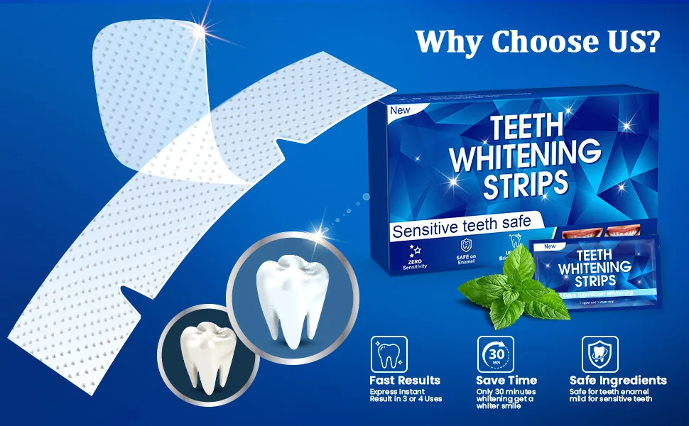 Teeth Whitening Strips: 14 Sessions 28 Pcs Tooth Whitening Strips at Home Teeth Whitening Kits Safe for Enamel Non-Sensitive Formula Mint-14 Treatment - teeth whitening kit teeth whitening strips crest whitening strips teeth whitening