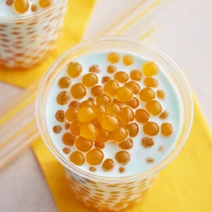 Tanoshiya Popping Boba Fruit Flavour Bursting Bubbles 1.3kg | Tapioca Pearl (Passion Fruit (Pack of 1)) - fun texture